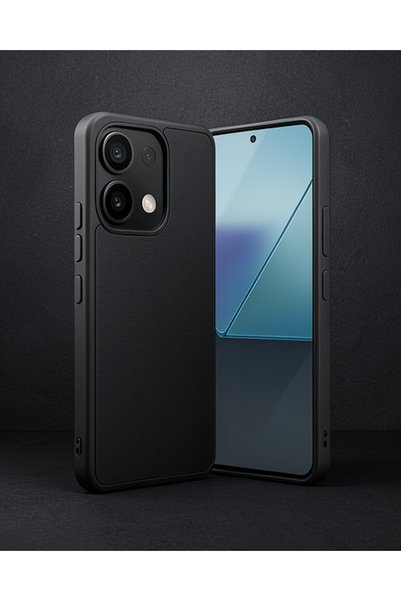 teknodayım غطاء حماية جلدي لهاتف Xiaomi Redmi Note 13 4G - أسود