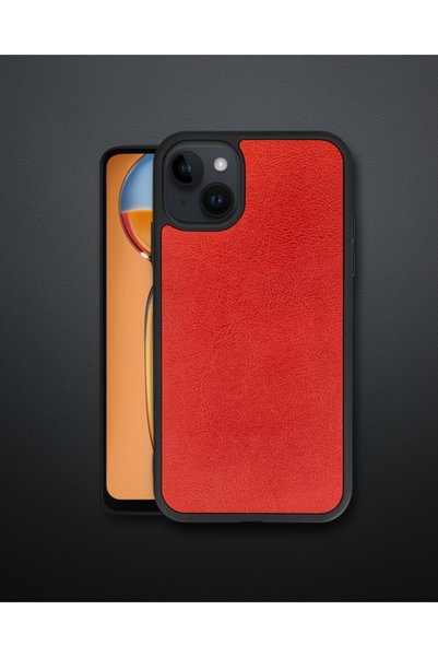 teknodayım Apple iPhone 14 Case Aras Leather Cover - Red