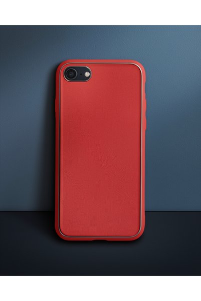 teknodayım Apple iPhone 7 Case Coco Leather Silicone Cover - Red