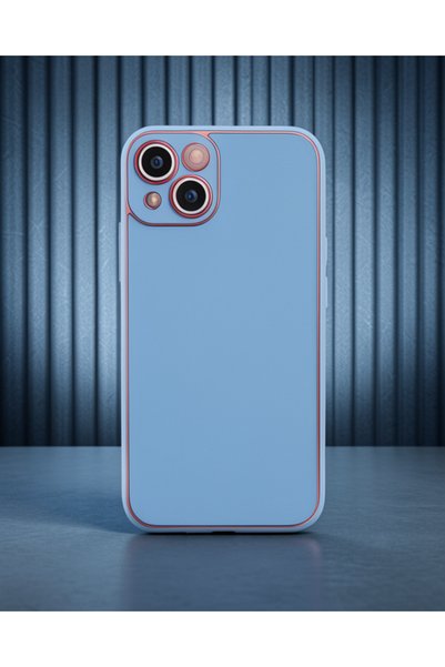 Generic Brand Apple iPhone 14 Plus Case Coco Leather Silicone Cover - Sky Blue