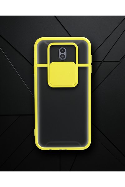 teknodayım Samsung Galaxy J7 Pro / J730 Case Palm Frosted Camera Sliding Sili...