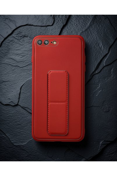 teknodayım Apple iPhone 7 Plus Case Coco Leather Stand Cover - Red