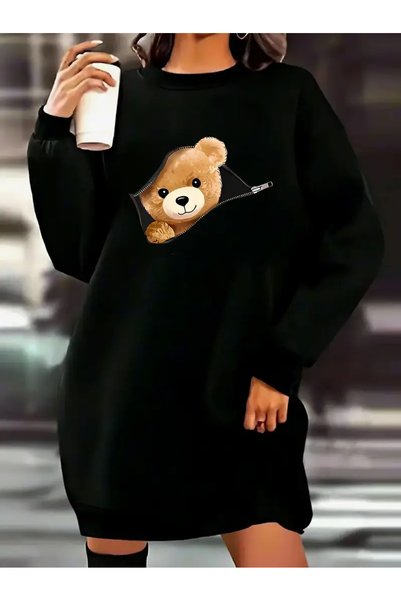 HOFFNUNG Γυναικείο φούτερ Bear με τύπωμα Fleece