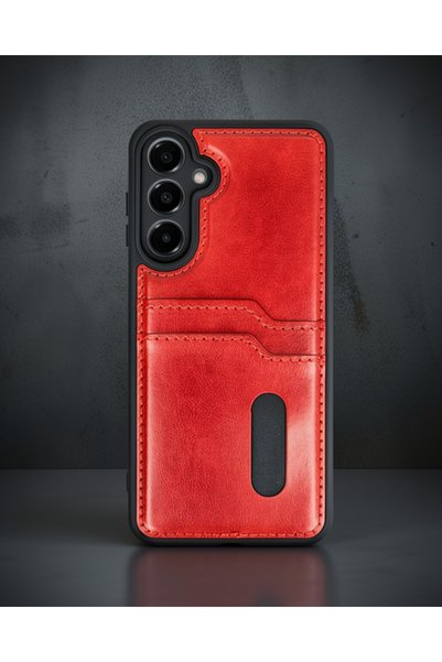 teknodayım Samsung Galaxy A35 5g Case Sara Leather Case with Business Card Ho...