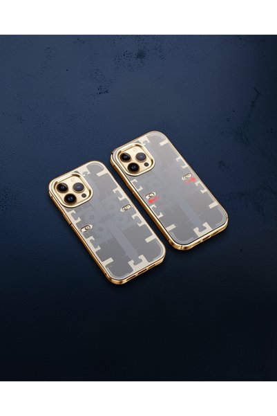 Generic Brand Apple iPhone 14 Pro Max Case Mechanical Bumper Cover - Gold