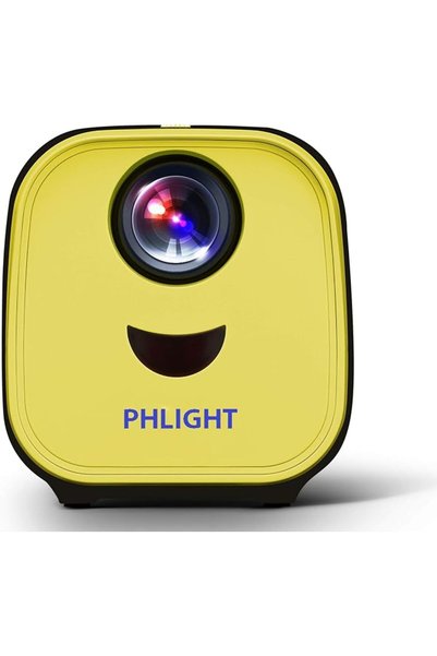 Phlight جهاز عرض صغير، جهاز عرض منزلي بقوة 800 لومن، مزود بمنفذ HDMI ومنفذ US...
