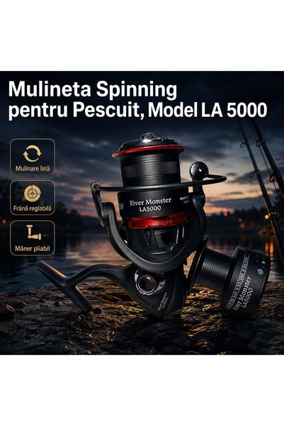 FOXMAG24 Μηχανισμός ψαρέματος spinning, Μοντέλο LA 5000, Μαύρο, Καινούργιο