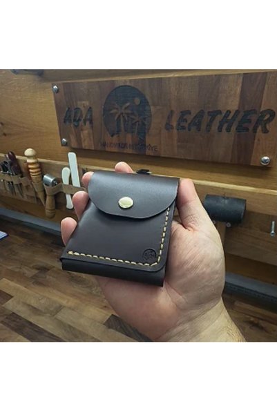 ADA Leather El Yapımı Hakiki Vejetal Deri Cüzdan – Konyak