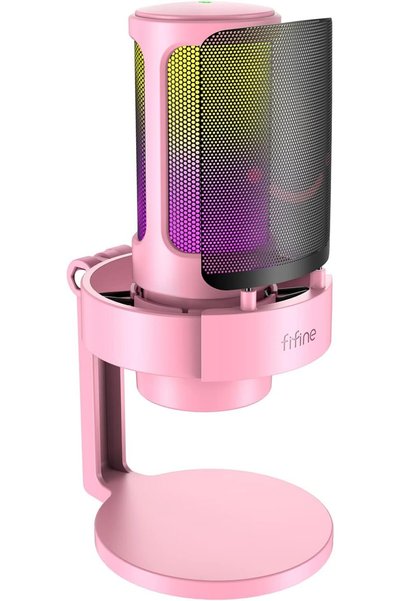 Fifine ميكروفون AmpliGame A8 USB للألعاب مع تحكم RGB للكمبيوتر