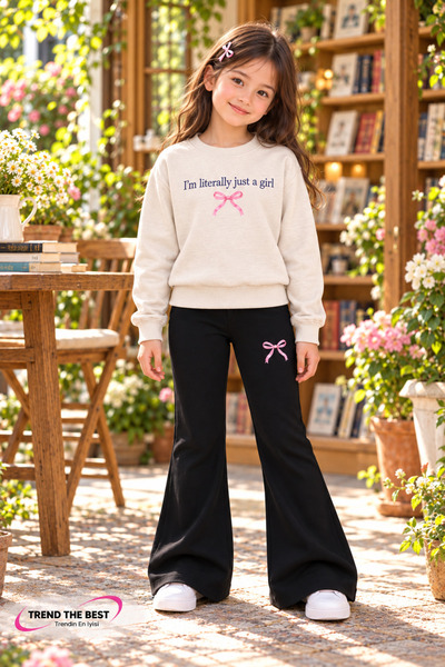 TREND THE BEST Trendin En İyisi Winter, Spring, and Autumn Girls' Black Spani...