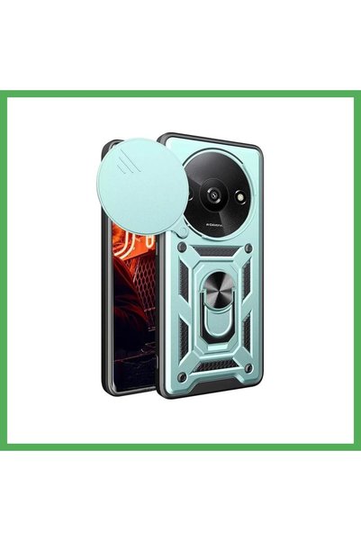 Nur store Çanta حافظة متوافقة مع Redmi A3 4G من السيليكون مع حلقة عدسة Pars -...