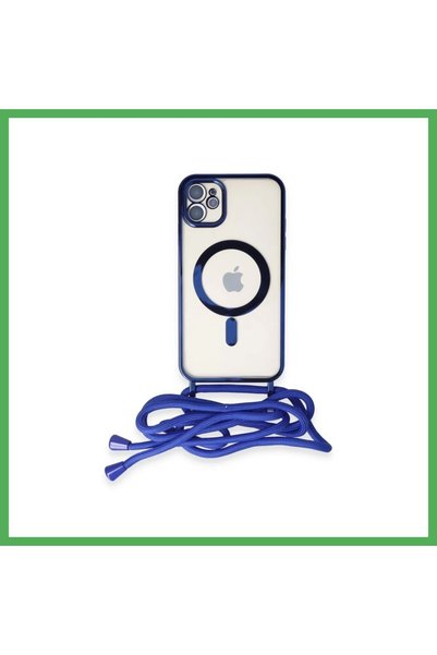 Nur store Çanta iPhone 11 Compatible Case Divo Laser Strap Magsafe Cover - Bl...
