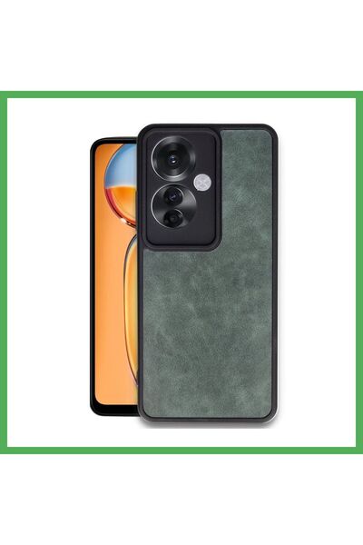 Nur store Çanta غطاء جلدي متوافق مع Reno 11F - أخضر داكن BEZOSS