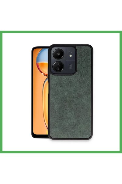 Nur store Çanta غطاء جلدي متوافق مع هاتف Redmi 13C - أخضر داكن BEZOSS