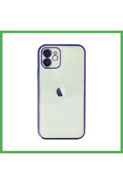 Nur store Çanta iPhone 12 Compatible Case with Lens Silicone - Purple Bezoss