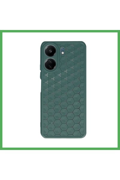 Nur store Çanta Redmi 13C Compatible Case Honeycomb Silicone Cover - Dark Gre...