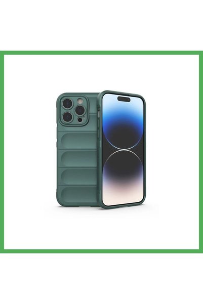 Nur store Çanta iPhone 14 Pro Compatible Case Optimum Silicone - Dark Green B...
