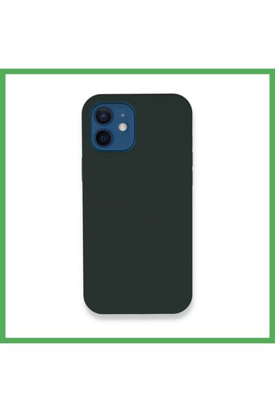 Nur store Çanta iPhone 12 Compatible Case Launch Legant Silicone - Dark Green...