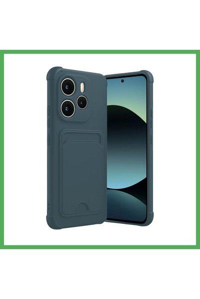 Nur store Çanta غطاء سيليكون متوافق مع Redmi Note 14 4G مع حامل بطاقات كيلفن ...