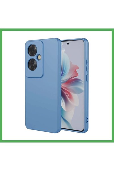 Nur store Çanta حافظة متوافقة مع Reno 11F من السيليكون الأول - أزرق BEZOSS