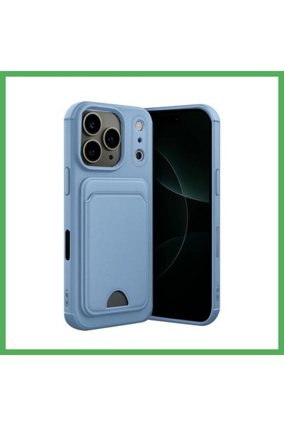 Nur store Çanta غطاء سيليكون متوافق مع iPhone 17 Pro Max مع بطاقة كيلفن - أزر...