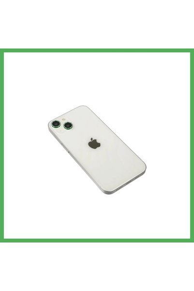 Nur store Çanta iPhone 14 Compatible Diamond Camera Lens - Green Bezoss
