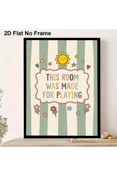 Generic Brand 1pc Cute Sun And Stars Kids Room Canvas Wall Art Print, Pastel ...