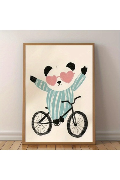 Generic Brand 1pc Cute Panda Kindergarten Fun Creative Canvas Wall Art Print,...