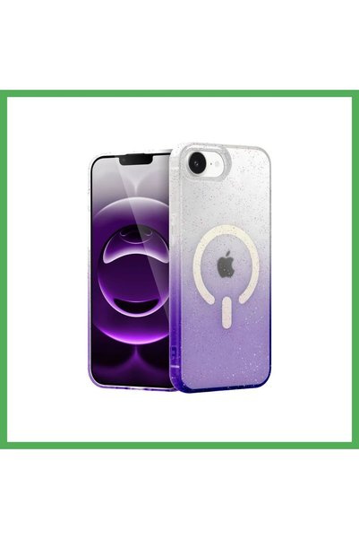Nur store Çanta غطاء Pummel Shiny Magsafe المتوافق مع iPhone 16E - أرجواني BE...