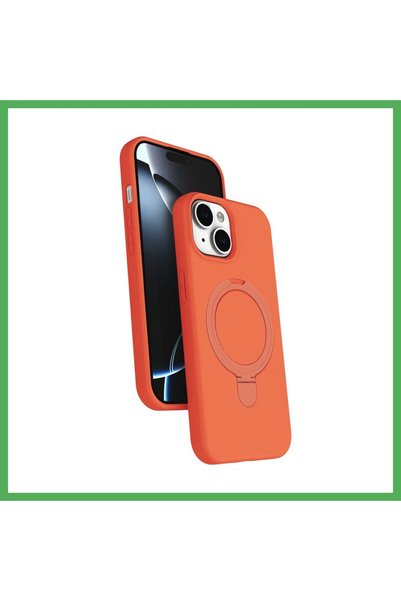 Nur store Çanta iPhone 15 Plus Compatible Regal Magsafe Stand Cover - Orange ...