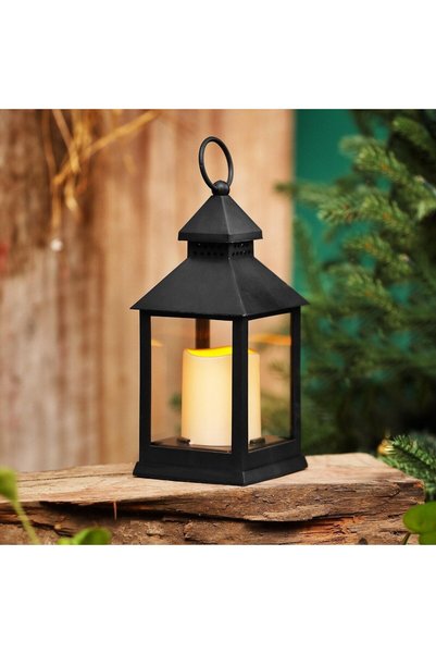 HOFF Decorațiune felinar cu flacără, Hoff, 1 LED galben pâlpâitor, 26,5 cm, a...