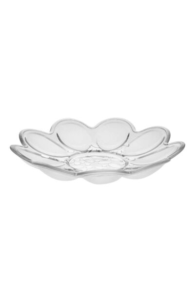 AGD Platou de sticlă pentru ouă și servirea gustărilor, floral, 21,5 cm