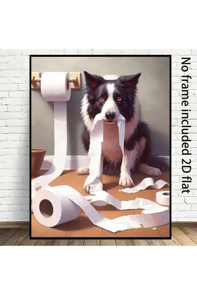 Generic Brand 1pc Vertical Adorable Black White Puppy Holding Roll Minimalist...