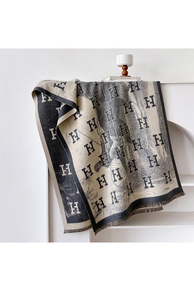 Choice GRAY 2025 New Women Fashion Brand Letter Scarf Luxury Autumn Winter Wa...
