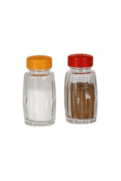 PRACTIC Borcan de sticlă pentru condimente cu capac cu filet pentru sare, pip...