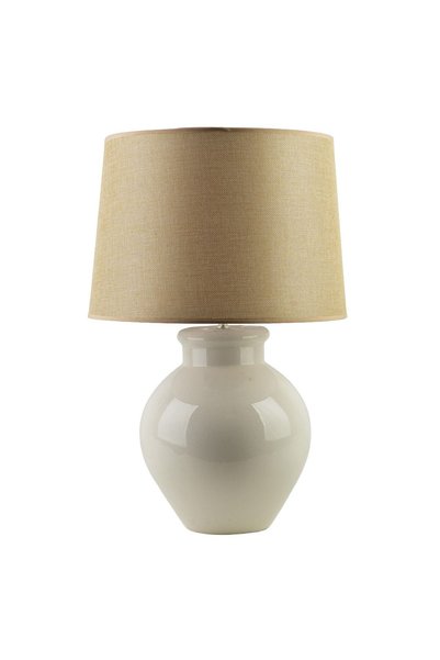 MONDEX Lampă de masă LETI Alb și Bej Ceramică și Textil 26x26x58.5 cm