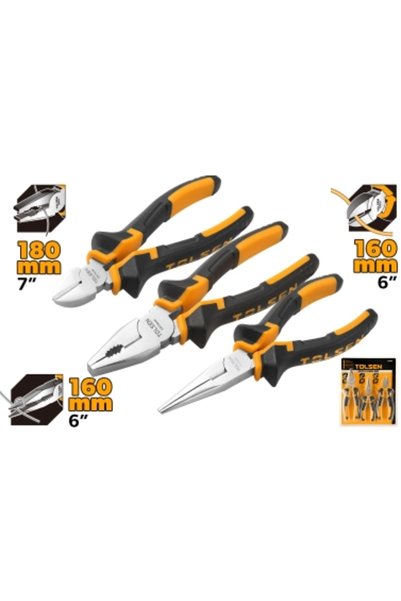 TOLSEN Plier Set 3PCS CS Soft Grip Handle NP