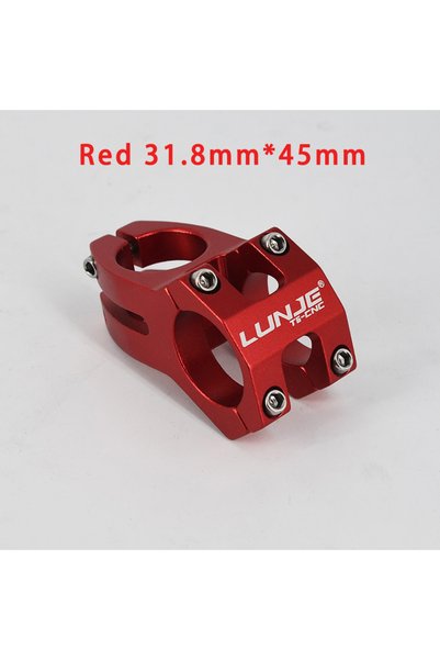 Choice جذع دراجة هوائية جبلية LUNJE أحمر مقاس 31.8 مم، 25.4/31.8x45، جذع مقود...