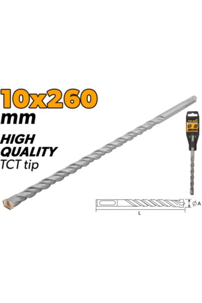 TOLSEN رؤوس مثقاب مطرقة SDS-Plus بطرف TCT وهيكل من سبائك الكروم 10×260 مم (0....