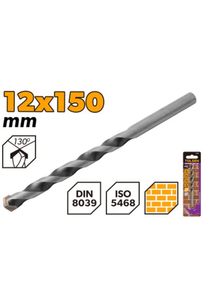 TOLSEN مثقاب بناء بقمة TCT CP مقاس 12×150 مم (0.47 × 6 بوصة) وفقًا لمعيار DIN...