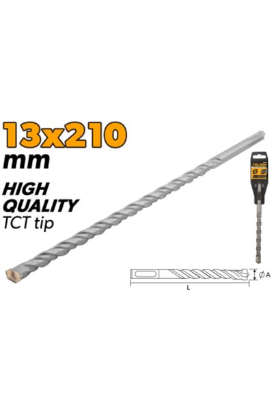TOLSEN Sds-Plus Hammer Drill Bits Tct Tip Chrome Alloy Body 13X210mm (0.51"x8...