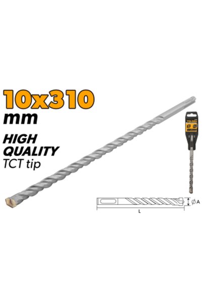 TOLSEN Sds-Plus Hammer Drill Bits Tct Tip Chrome Alloy Body 10X310mm (0.39"x1...