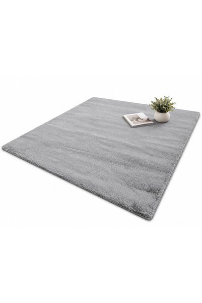 Muvu Covor Rabbit de culoare gri deschis, 140x200 cm, moale și pufos, grosime...