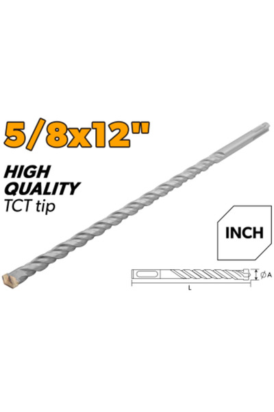 TOLSEN SDS-plus Hammer Drill Bits 5/8"x12" TCT Tip