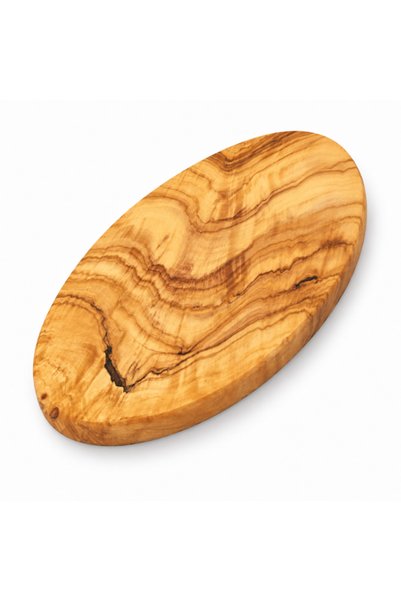 Fixxia Tocător Rustic Oval din Lemn de Măslin, aprox. 30 cm
