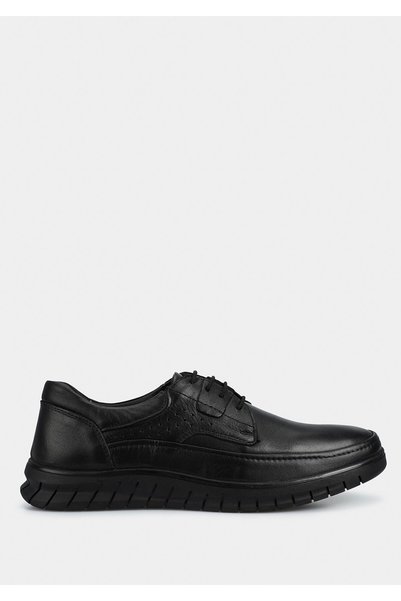 Eclipse Black Leather Men's Shoes
