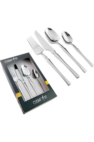 Generic Alora 16 Pcs Stainless Steel Cutlery Set, Silver | Polished Flatware ...