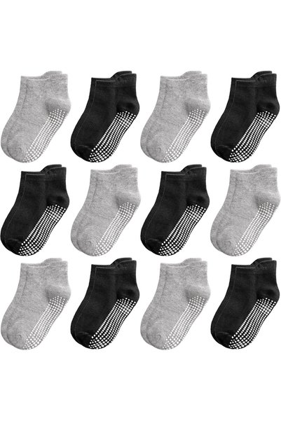 Generic Non Slip Toddler Socks 12 Pairs Infant Baby Kids Grip Socks for Boy G...