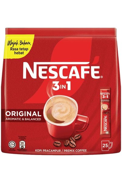Nescafe 3 in 1 Instant Coffee Sticks Original 25x18gm
