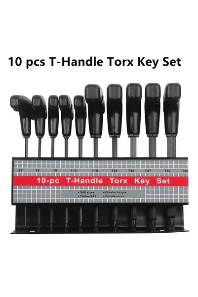 Choice 10 pcs Torx-end WOZOBUY 10pc Metric Or Inch T-Handle Hex Key Allen Wre...